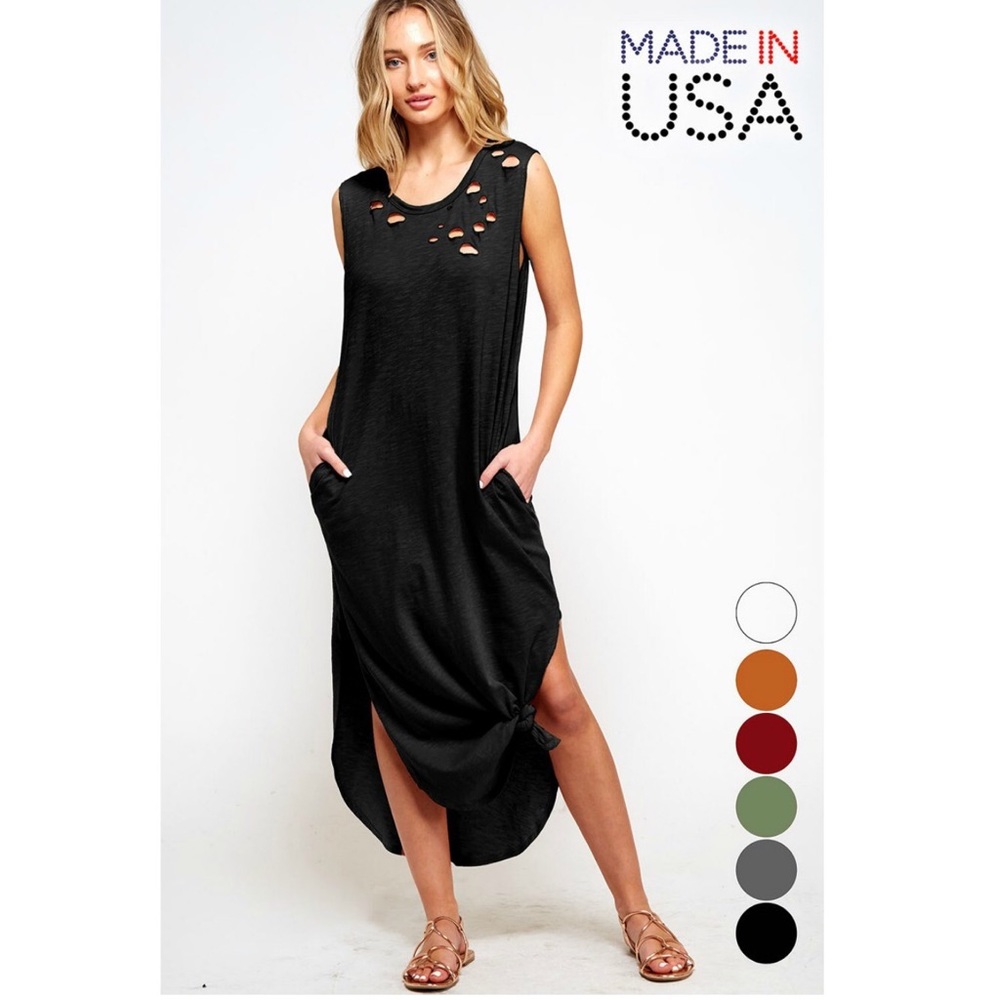 Women’s Black Maxi Shirt Dress